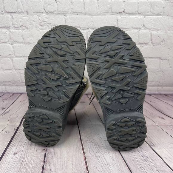 Columbia Omni-Heat Gray Pink Winter Snow Boots Girl Size 6/W Size 8 (BY1291-022) - Picture 9 of 10